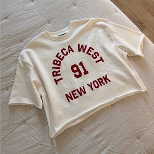 Zara Cropped Sweatshirt Top Sz Small